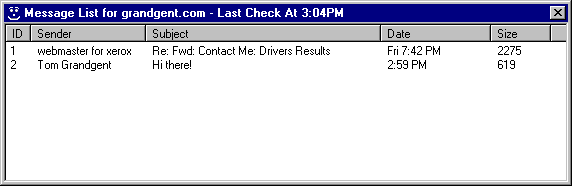 Message List window